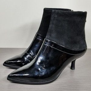 Pelle Moda Booties, Black Leather & Suede, Womens Size 6.5 M